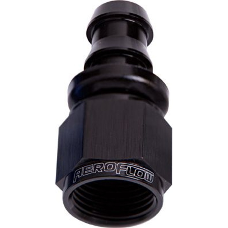 Aeroflow 400 / 510 Series Full Flow Push Lock Straight Hose End -4AN AF401-04BLK