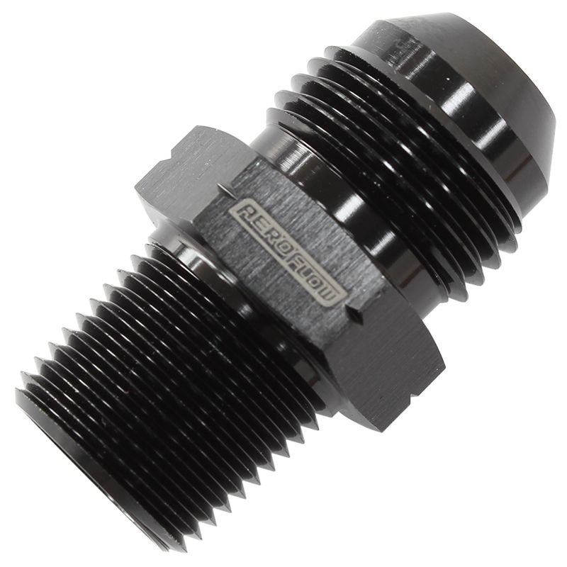 Aeroflow 1/2 BSPT to -8AN Adapter AF758-08BLK
