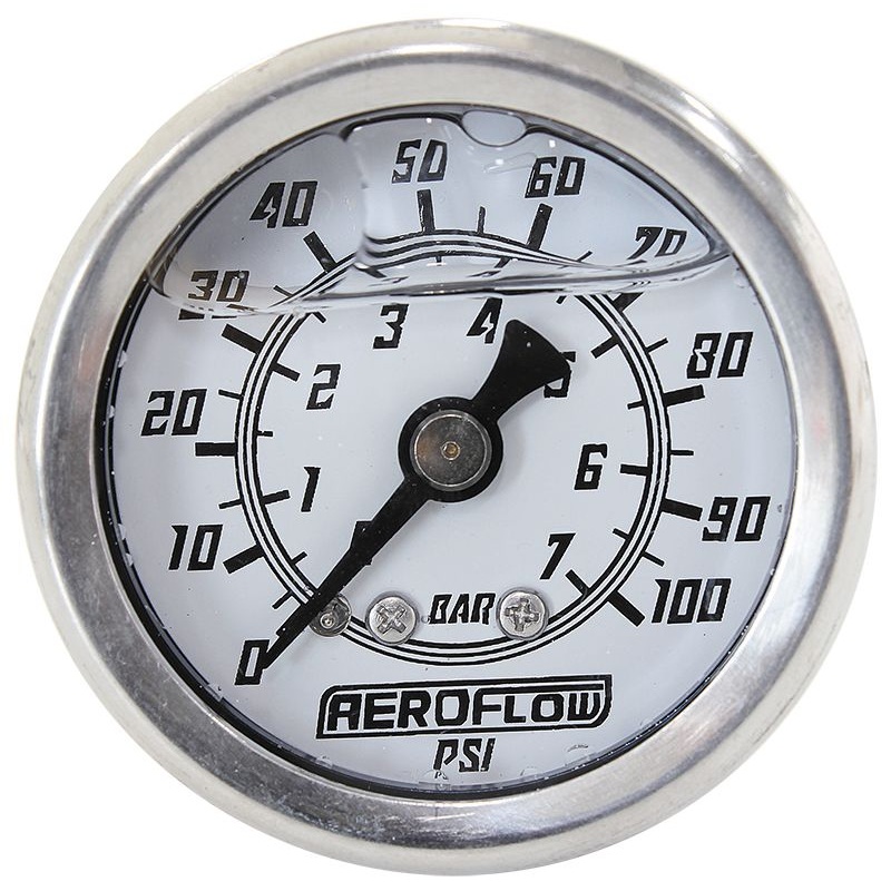 Aeroflow 1-1/2 Liquid Filled 100 psi Pressure Gauge AF30-2203