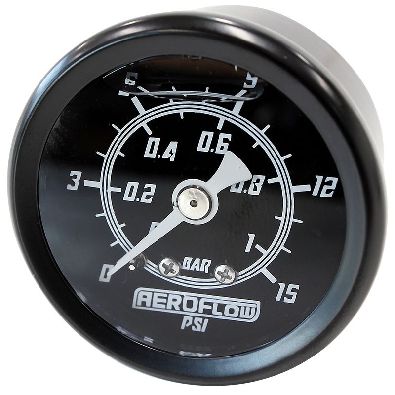 Aeroflow 1-1/2 Liquid Filled 15 psi Pressure Gauge AF30-2200