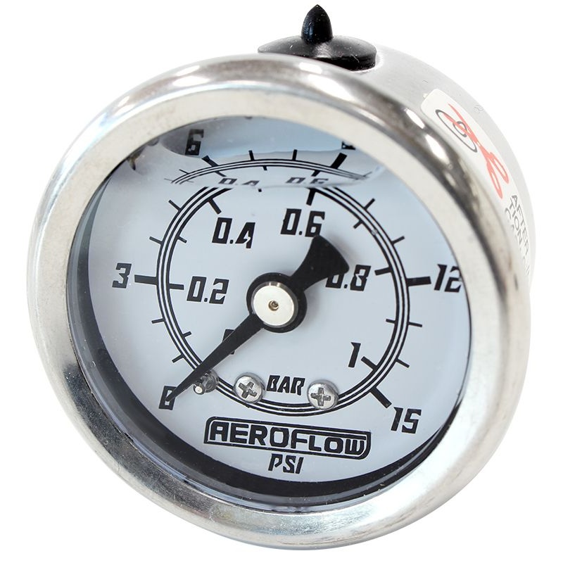 Aeroflow 1-1/2 Liquid Filled 15 psi Pressure Gauge AF30-2202