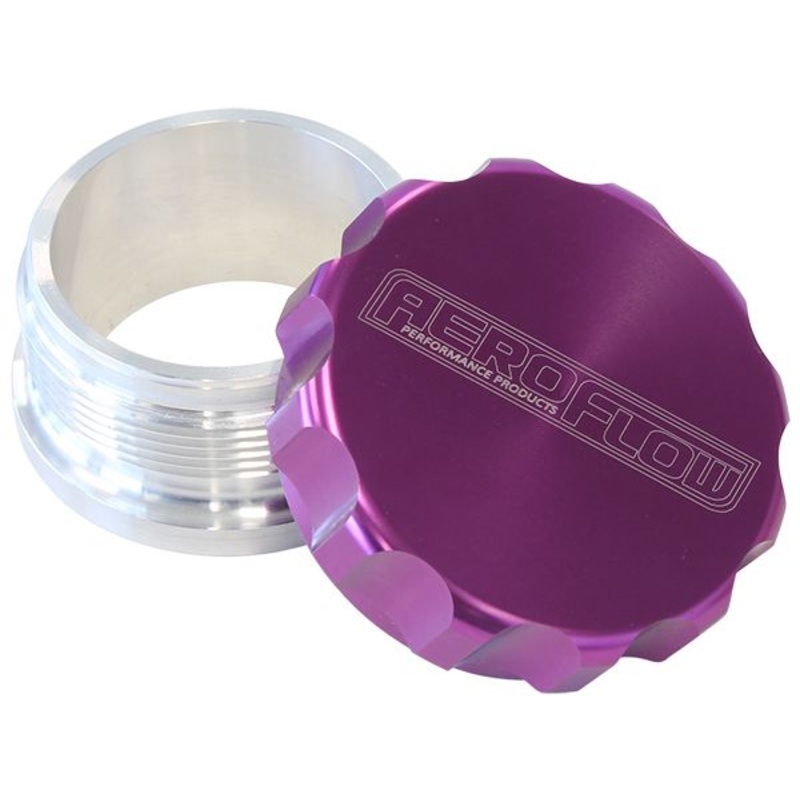 Aeroflow 1 Billet Aluminium Weld-On Filler with Purple Cap AF460-16PUR