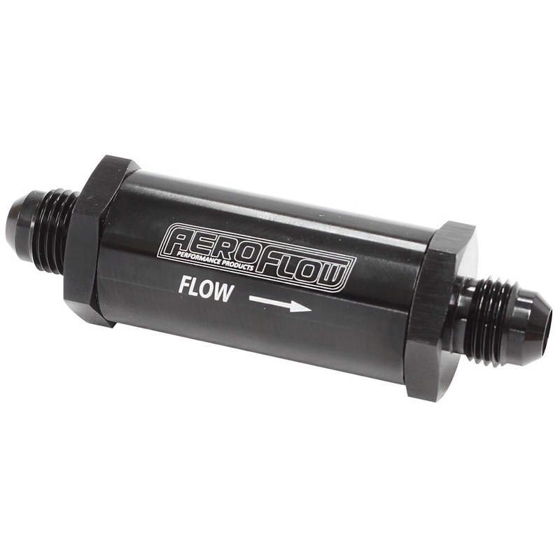 Aeroflow -6AN Turbo Inline Oil Filter 30 Micron AF607-06BLK